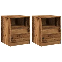 VidaXL Nachttische 2 Stk. Altholz-Optik 40x40x50 cm Holzwerkstoff