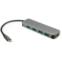 Value USB 3.2 Gen 1 Hub, 4fach, Typ C Anschlusskabel, mit 1 PD-Port