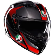 AGV K3 Striga E2206 Mplk Integralhelm - Black / Grey / Red - 2XL