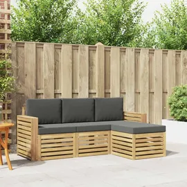 vidaXL Outdoor-Sofagarnitur 4 pcs Loungeset Weiß/Anthrazit