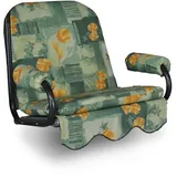 ANGERER Freizeitmöbel GmbH Hollywoodschaukel Auflage 1-Sitzer - passend für viele 1-Sitzer Hollywoodschaukeln - Schaukelauflage Made in Germany (Grün-Orange geblümt)