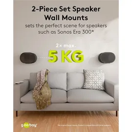 goobay Lautsprecher-Wandhalterung Modern Era 3 Flex, schwarz