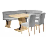 Home Affaire Eckbankgruppe »Laros Sitzgruppe, Eckbank, Stühle, Tisch«, (Set, 4tlg Set), perfekt für Küche, Esszimmer, Wohnzimmer, Bestseller, grau