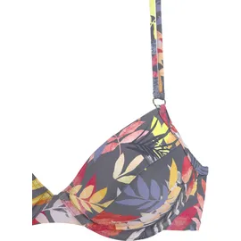 vivance by lascana Bikini-Top Damen Grau/Mehrfarbig 40 Cup B