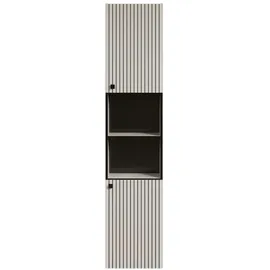 trendteam Niklas Hochschrank 40 x 186 x 31 cm Grau Metall