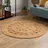 Steffensmeier Jute Teppich Goa | Rund | Wohnzimmer, Flur, Eingangsbereich, Naturfaser, handgeflochten, Flower, Größe: Ø 100 cm