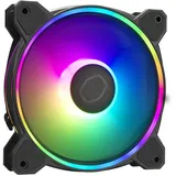 Cooler Master MasterFan MF120 Halo2 – Gehäuselüfter, adressierbare Dual-Ring-RGB-Beleuchtung, Rifle-Lager, vergrößerte Luftausgleichsblätter mit Stausensorschutz und verbesserter Treiber-IC
