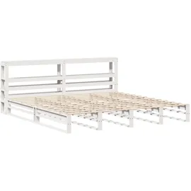 vidaXL Massivholzbett 180 x 200 cm Weiß