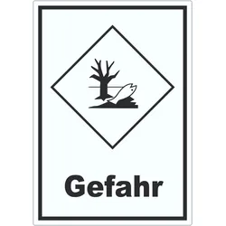 Aufkleber Kenn­zeichen Umwelt­gefähr­dend Gefahr Fisch Wasser Baum A9 (37x52mm)