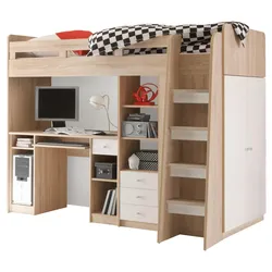 Stauraumbett in Weiss/Sonoma Eiche 'Unit'