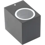 GTV Lighting Außenwandleuchte LED GU10 IP54 ohne Leuchtmittel schwarz