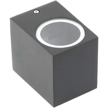 GTV Lighting Außenwandleuchte LED GU10 IP54 ohne Leuchtmittel schwarz