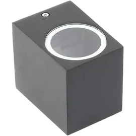 GTV Lighting Außenwandleuchte LED GU10 IP54 ohne Leuchtmittel schwarz