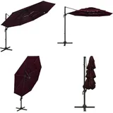 Sonnenschirm Mit Aluminium-mast 4-lagig Bordeauxrot 3x3 M - Sonnenschirm - Gartenschirm - Terrassenschirm - Sonnenschutz - Outdoor Möbel - Home & Living