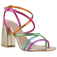 VAN HILL Riemchensandaletten in Mehrfarbig Metallic