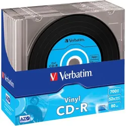 1x10 Verbatim CD-R 80 / 700MB 52x Speed, Vinyl Surface, Slim