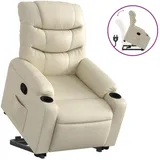 vidaXL Relaxsessel mit Aufstehhilfe Kunstleder 93 x 99,5 x 93 cm Creme