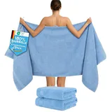 hammetex Handtuchset 80 x 200 cm hellblau 2-tlg.