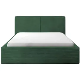 Selsey Doppelbett Farese - Bett mit Polsterrahmen, Cordbezug 160 cm, dunkelgrün - dunkelgrün
