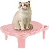 Katzenklo Rampe, Katzenklo Stufe Katzenstreu Rampe, Katzentreppe für Die Katzentoilette mit Filterfunktion KatzenzubehöR TragfäHig bis FüNfzehn Kilo für Kleine (Pink)