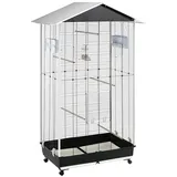 Vogelkäfig NOTA M, Vogelvoliere, mit Wasserspender, 95x64x165,5cm, schwarz