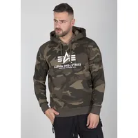 Alpha Industries Basic Hoody Camo Kapuzensweat für Herren Olive Camo