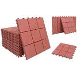 vidaXL Terrassenfliesen 10 Stk. Rot 30 x 30 cm Kunststoff