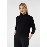 Comma, Strickpullover mit Stehkragen und 3/4-Arm, Black, 44