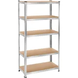 Tectake Schwerlastregal, in verschiedenen Ausführungen, belastbare, höhenverstellbare MDF-Böden, schnelle Montage