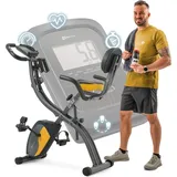 Hop-Sport 3-in-1 Fitness Heimtrainer klappbar HS-3010x Grix - Fitnessfahrrad mit Rückenlehne, Widerstandsbändern - Hometrainer Fahrrad mit LCD-Di... - Grau/Gelb