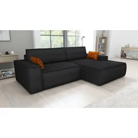 mebloland Ecksofa TOR mit Schlaffunktion. Farbe: Black. - Schwarz