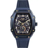 Multifunktionsuhr ICE-WATCH "ICE boliday - Skeleton - Steel - Medium - MT", blau (dunkelblau), Armbanduhren, Herren, Armbanduhr, Quarzuhr, Herrenuhr, Silikonband, Datum,12/24-Std.-Anzeige