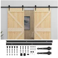 vidaXL Schiebetür links 2 x 210 cm Braun/Schwarz