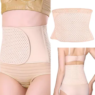 Cinsersr Bauchgurt nach Geburt Rückbildungsgürtel nach Geburt Postpartum Belly Wrap Postpartum Gürtel Bauchgurt Nach Geburt, Verstellbar Postpartum Belly Wrap, Atmungsaktiv Elastische (Beige)