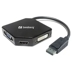 SANDBERG A/S Adapter MiniDP>HDMI+DVI+VGA Digital/Display/Video Mini DisplayPort DVI HDMI
