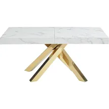 vente-unique CATONAV ausziehbar 6 bis 10 Personen 76 x 75 x 90 cm weiß