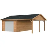 Palmako Garage Roger mit Sektionaltor 653 x 550 cm hellbraun FSC®