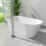 evineo ineo4 shape Freistehende Badewanne für individuelle Ab- und Überlaufsysteme L: 170 B: 75 cm, BE4020WH,