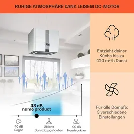 Klarstein Futurelight Smart Inselhaube 42 cm silber