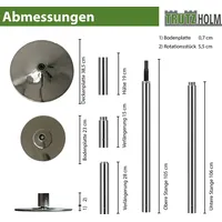 Trutzholm Pole Dance Tanzstange Profi 231 - 274 cm