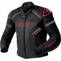 RST S1 D3O Lederjacke perforiert Schwarz/Rot 54