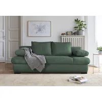 Schlafsofa COLLECTION AB "Chicago", grün, B:200cm T:95cm, 100%Polyester, Sofas, mit Bettfunktion und Bettkasten, im Cord-Samt Mix