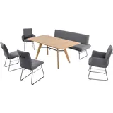 K+W Komfort & Wohnen K+W KOMFORT & WOHNEN, grau, B:195cm H:87cm T:65cm, Sitzbänke, Polsterbank, Spitzkissenoptik, Sitzsteppung, hoher Sitzkomfort, in 2 Größen, wählbar