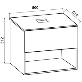 VCM 2-tlg. Waschtisch Waschplatz »Lendas«, II" 80 cm Anthrazit/Honig-Eiche