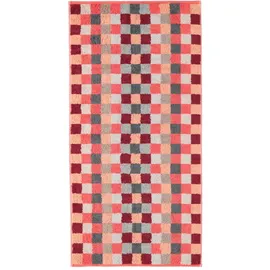 CAWÖ Unique Karo 942 Duschtuch 70 x 140 cm koralle