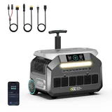 IEE 3200W (6400W Peak) Powerstation P3200, 2048Wh LiFePO4 Akku Solargenerator, 0–80% in 45 Min., App & USV, 16 Anschlüsse – tragbar für Camping, Wohnmobile, Stromausfall & Notstrom