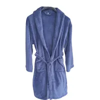 Bademantel Unisex Microfaser Saunamantel Morgen Supersoft Fleece Cashmere Touch Mantel Damen & Herren viele Farben und Größen (DE/NL/SE/PL, Alphanumerisch, XXL, Regular, Regular, Blau) - XXL