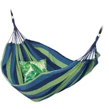 Relaxdays Hängematte XXL 150 x 272 cm Blau/Grün