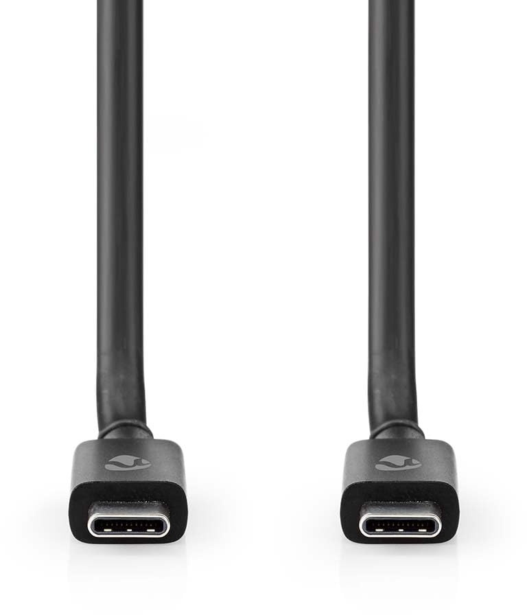 Nedis USB-Kabel - USB 4.0 Gen 2x2 - USB-CTM Stecker - USB-CTM Stecker - 240 W - 8K@60Hz - 20 Gbps - Vernickelt - 2.00 m - Rund - PVC - Schwarz