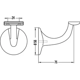 Hermeta Handlaufträger 3508 56 mm